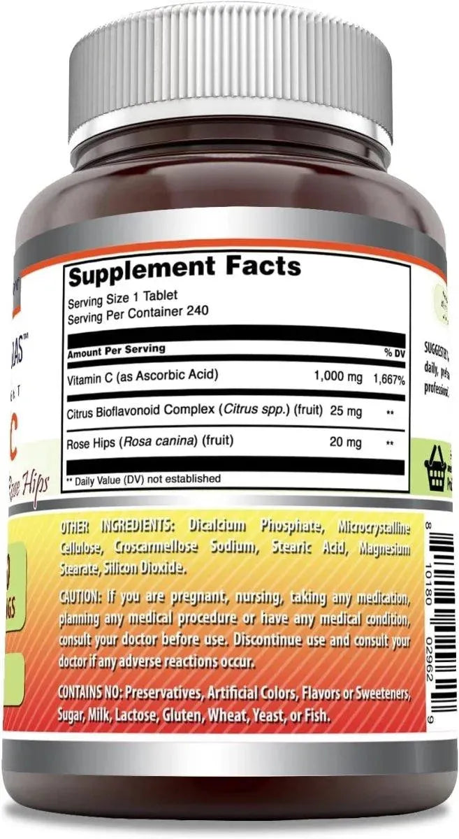 AMAZING FORMULAS - Amazing Formulas Vitamin C with Rose HIPS and Citrus Bioflavonoids 240 Tabletas - The Red Vitamin MX - Suplementos Alimenticios - {{ shop.shopifyCountryName }}