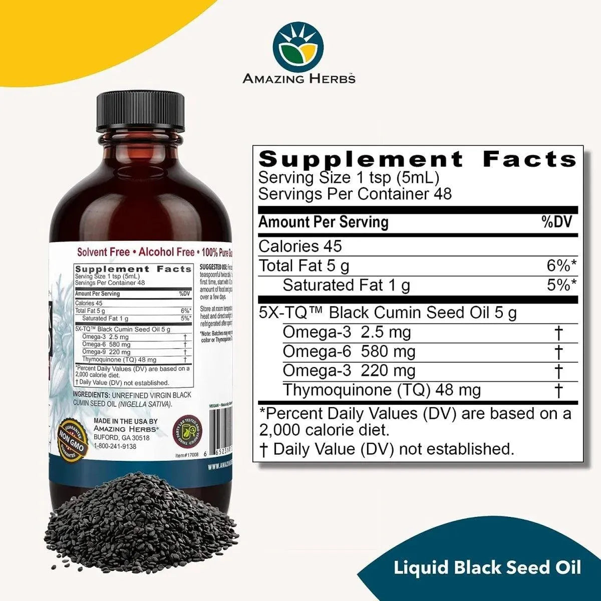 AMAZING HERBS - Amazing Herbs Egyptian Black Seed Oil 240Ml. - The Red Vitamin MX - Suplementos Alimenticios - {{ shop.shopifyCountryName }}