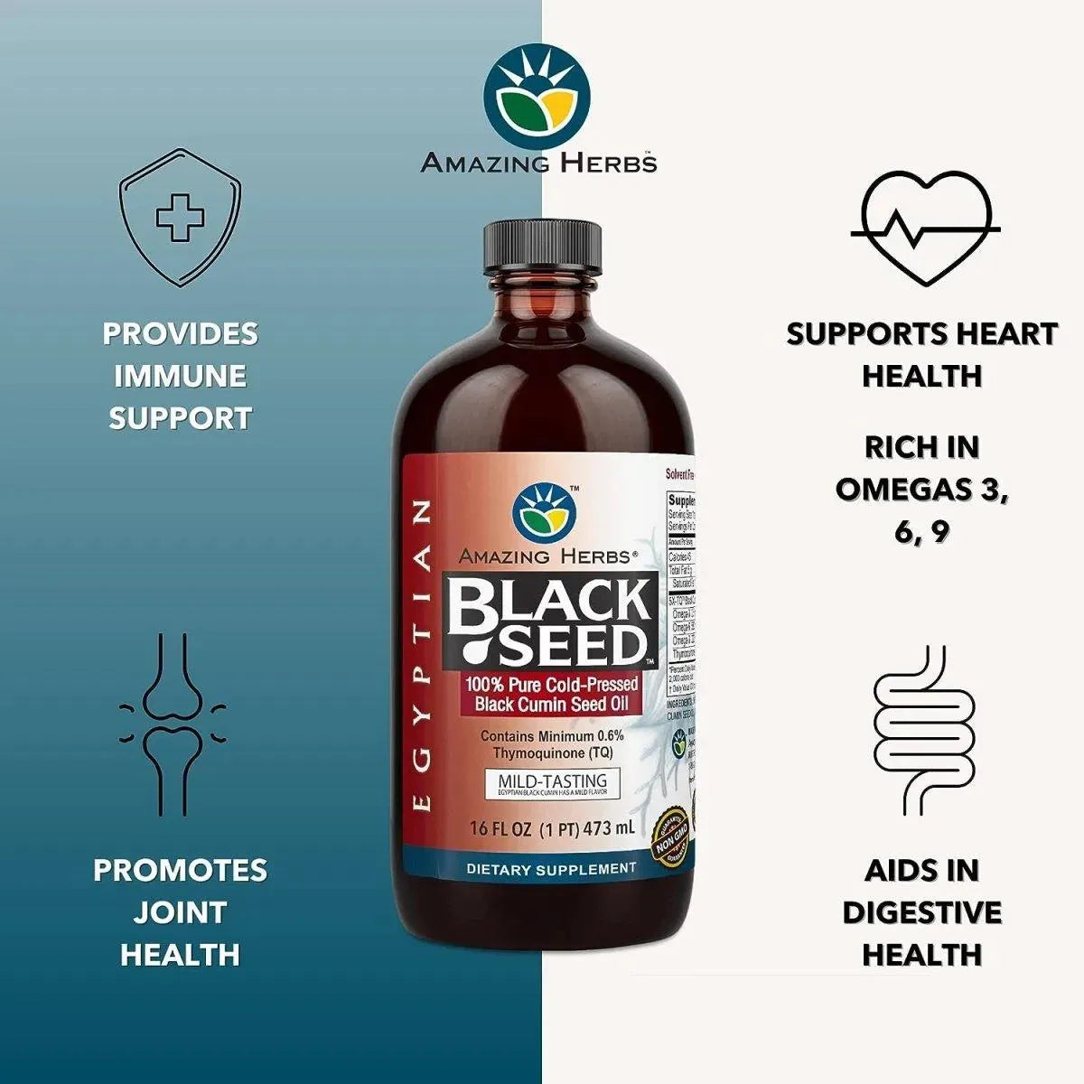 AMAZING HERBS - Amazing Herbs Egyptian Black Seed Oil 473Ml. - The Red Vitamin MX - Suplementos Alimenticios - {{ shop.shopifyCountryName }}