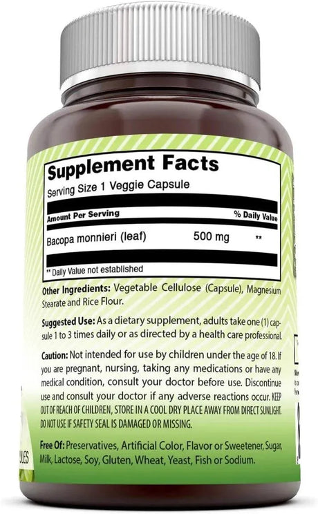 AMAZING INDIA - Amazing India Bacopa 500Mg. 120 Capsulas - The Red Vitamin MX - Suplementos Alimenticios - {{ shop.shopifyCountryName }}