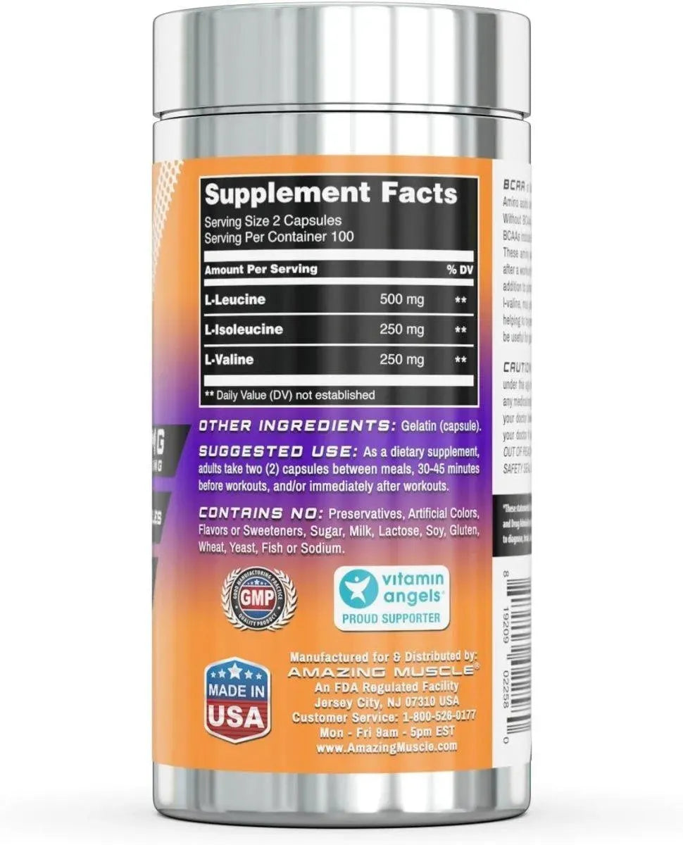 AMAZING MUSCLE - Amazing Muscle BCAA 2:1:1 1000Mg. 200 Capsulas - The Red Vitamin MX - Suplementos Alimenticios - {{ shop.shopifyCountryName }}