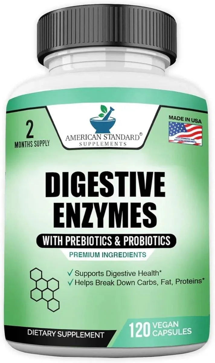 AMERICAN STANDARD SUPPLEMENTS - American Standard Supplements Digestive Enzymes 120 Capsulas - The Red Vitamin MX - Suplementos Alimenticios - {{ shop.shopifyCountryName }}