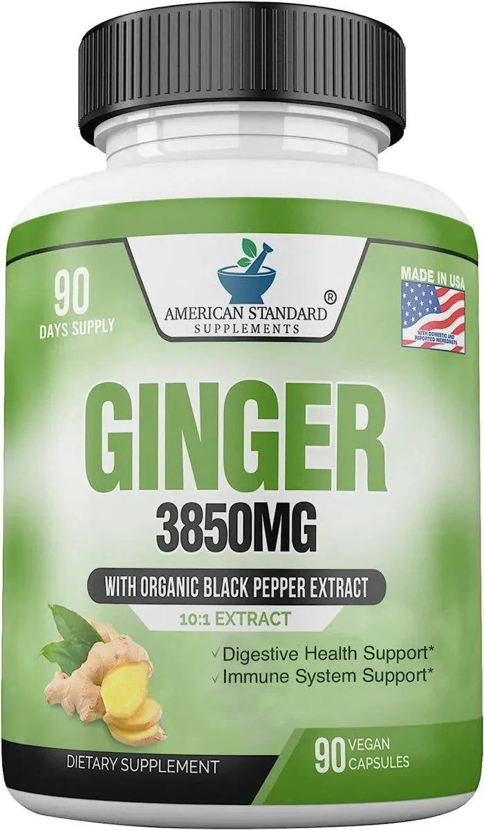AMERICAN STANDARD SUPPLEMENTS - American Standard Supplements Organic Ginger 3850Mg. 90 Capsulas - The Red Vitamin MX - Suplementos Alimenticios - {{ shop.shopifyCountryName }}