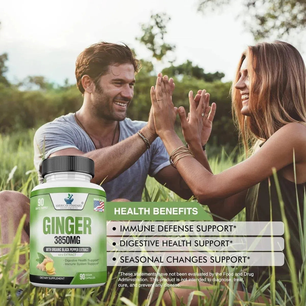 AMERICAN STANDARD SUPPLEMENTS - American Standard Supplements Organic Ginger 3850Mg. 90 Capsulas - The Red Vitamin MX - Suplementos Alimenticios - {{ shop.shopifyCountryName }}