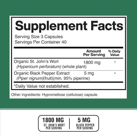 AMERICAN STANDARD SUPPLEMENTS - American Standard Supplements St. John’s Wort 1800Mg. 120 Capsulas - The Red Vitamin MX - Suplementos Alimenticios - {{ shop.shopifyCountryName }}