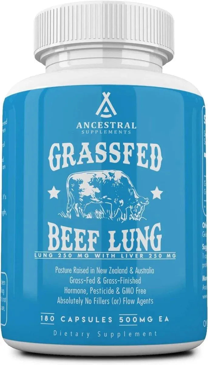 ANCESTRAL SUPPLEMENTS - Ancestral Supplements Grass Fed Beef Lung 180 Capsulas - The Red Vitamin MX - Suplementos Alimenticios - {{ shop.shopifyCountryName }}