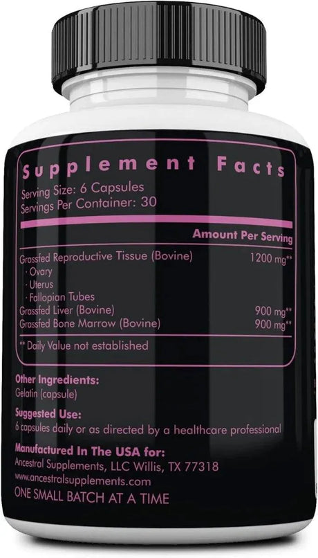 ANCESTRAL SUPPLEMENTS - Ancestral Supplements Grass Fed FEM Liver 180 Capsulas - The Red Vitamin MX - Suplementos Alimenticios - {{ shop.shopifyCountryName }}