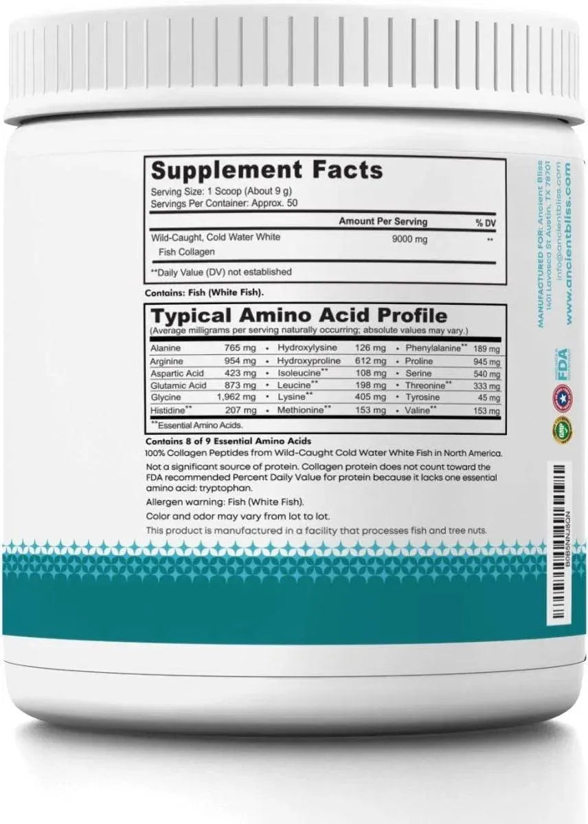 ANCIENT BLISS - Ancient Bliss Wild-Caught Marine Fish Collagen Peptides Powder 450Gr. - The Red Vitamin MX - Suplementos Alimenticios - {{ shop.shopifyCountryName }}