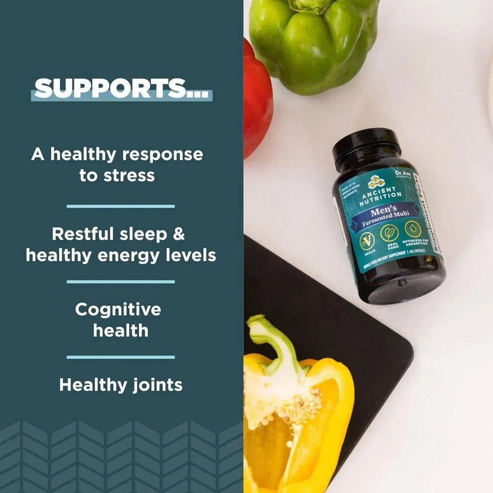 ANCIENT NUTRITION - Ancient Nutrition Men's Fermented Multivitamin 60 Capsulas - The Red Vitamin MX - Suplementos Alimenticios - {{ shop.shopifyCountryName }}