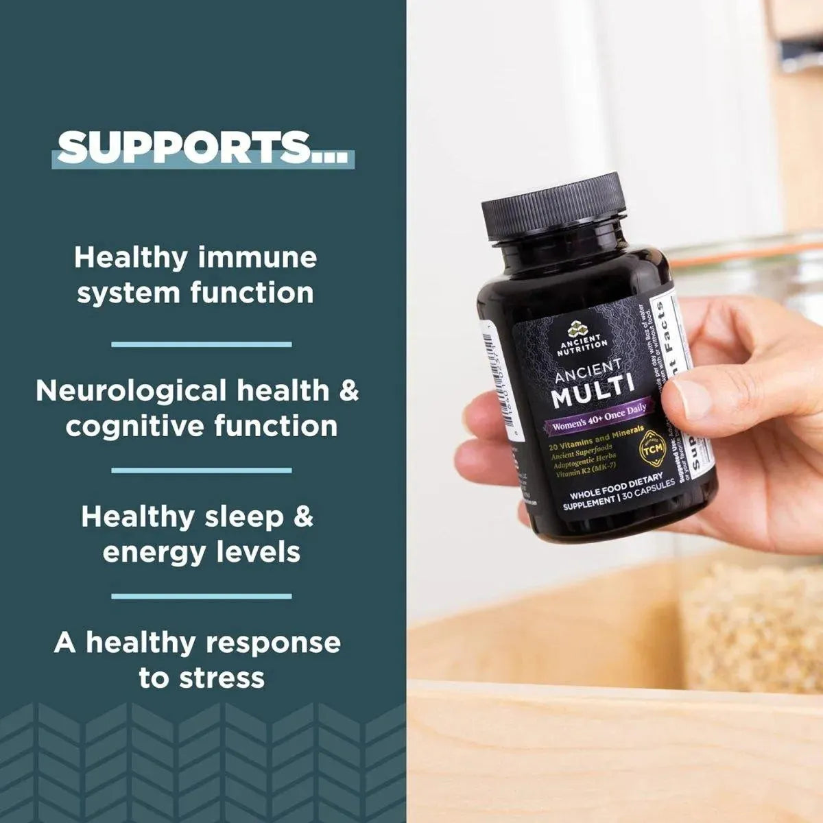 ANCIENT NUTRITION - Ancient Nutrition Multivitamin for Women 40+ 30 Capsulas - The Red Vitamin MX - Suplementos Alimenticios - {{ shop.shopifyCountryName }}