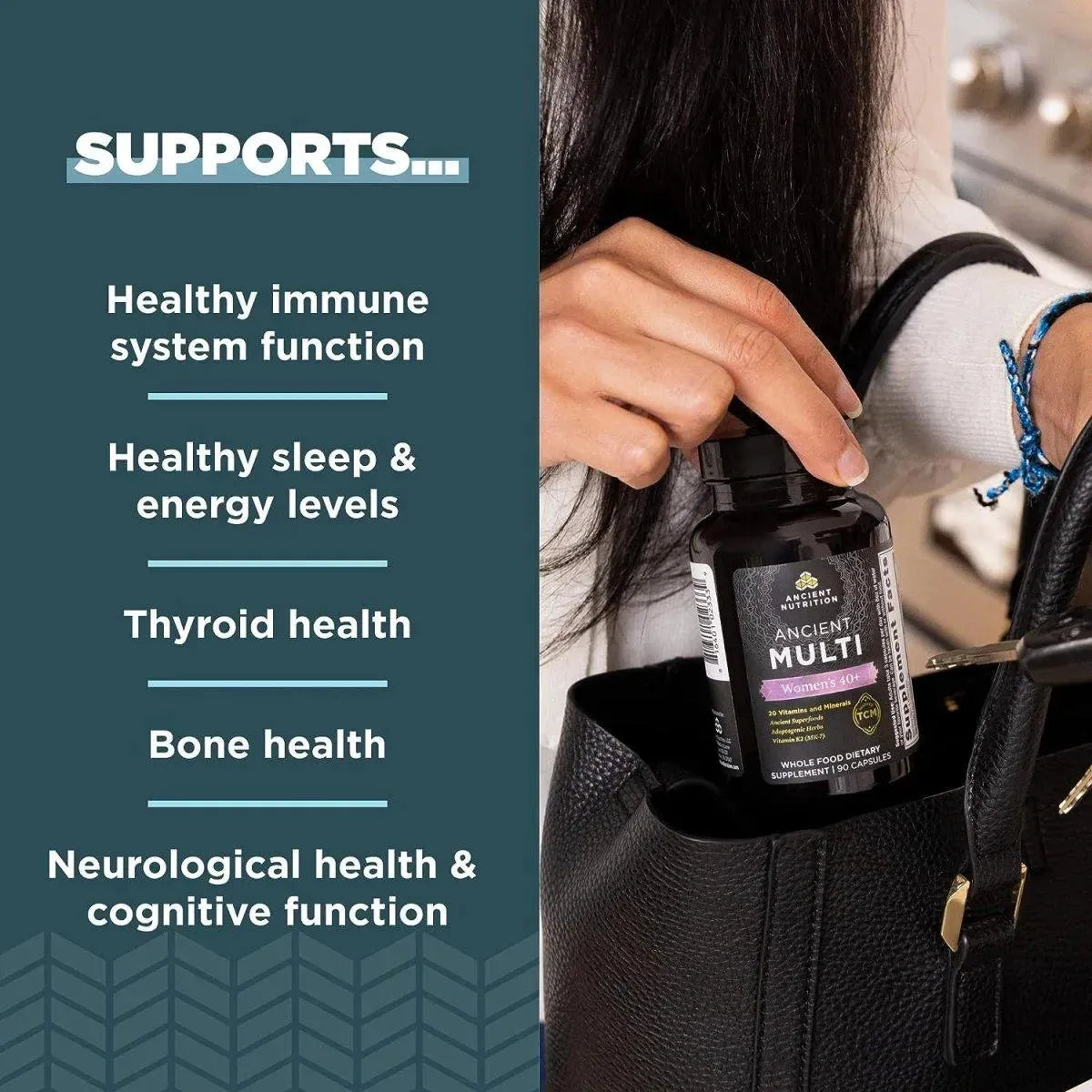 ANCIENT NUTRITION - Ancient Nutrition Multivitamin for Women 40+ 90 Capsulas - The Red Vitamin MX - Suplementos Alimenticios - {{ shop.shopifyCountryName }}