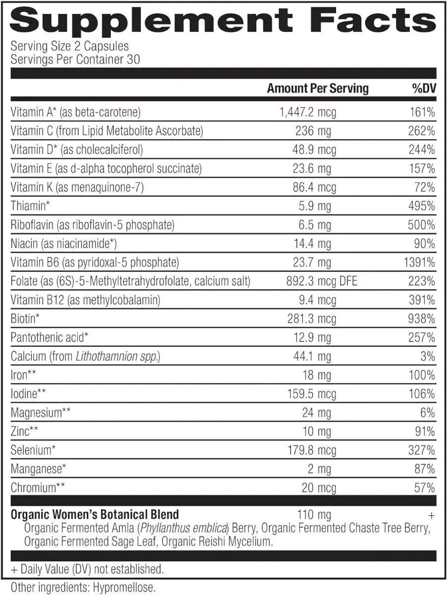 ANCIENT NUTRITION - Ancient Nutrition Women's Fermented Multivitamin 60 Capsulas - The Red Vitamin MX - Suplementos Alimenticios - {{ shop.shopifyCountryName }}