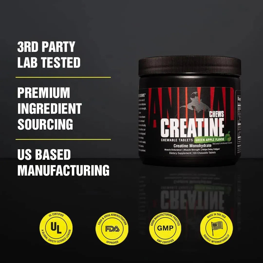 ANIMAL - Animal Creatine Chews Tablets 120 Tabletas Green Apple - The Red Vitamin MX - Suplementos Alimenticios - {{ shop.shopifyCountryName }}