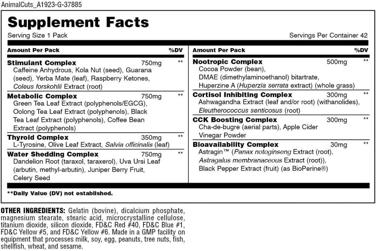 ANIMAL - Animal Cuts Thermogenic Fat Burner 42 Paquetes - The Red Vitamin MX - Suplementos Alimenticios - {{ shop.shopifyCountryName }}