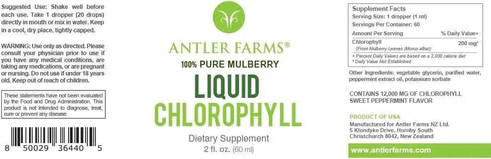 ANTLER FARMS - Antler Farms Natural Liquid Chlorophyll Drops 60Ml. - The Red Vitamin MX - Suplementos Alimenticios - {{ shop.shopifyCountryName }}
