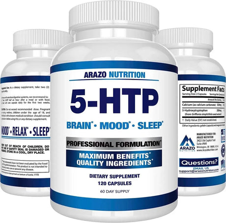 ARAZO NUTRITION - Arazo Nutrition 5-HTP 200Mg. Plus Calcium 120 Capsulas - The Red Vitamin MX - Suplementos Alimenticios - {{ shop.shopifyCountryName }}