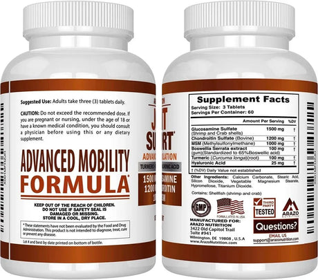 ARAZO NUTRITION - Arazo Nutrition Joint Support Advanced Formulation 180 Tabletas - The Red Vitamin MX - Suplementos Alimenticios - {{ shop.shopifyCountryName }}