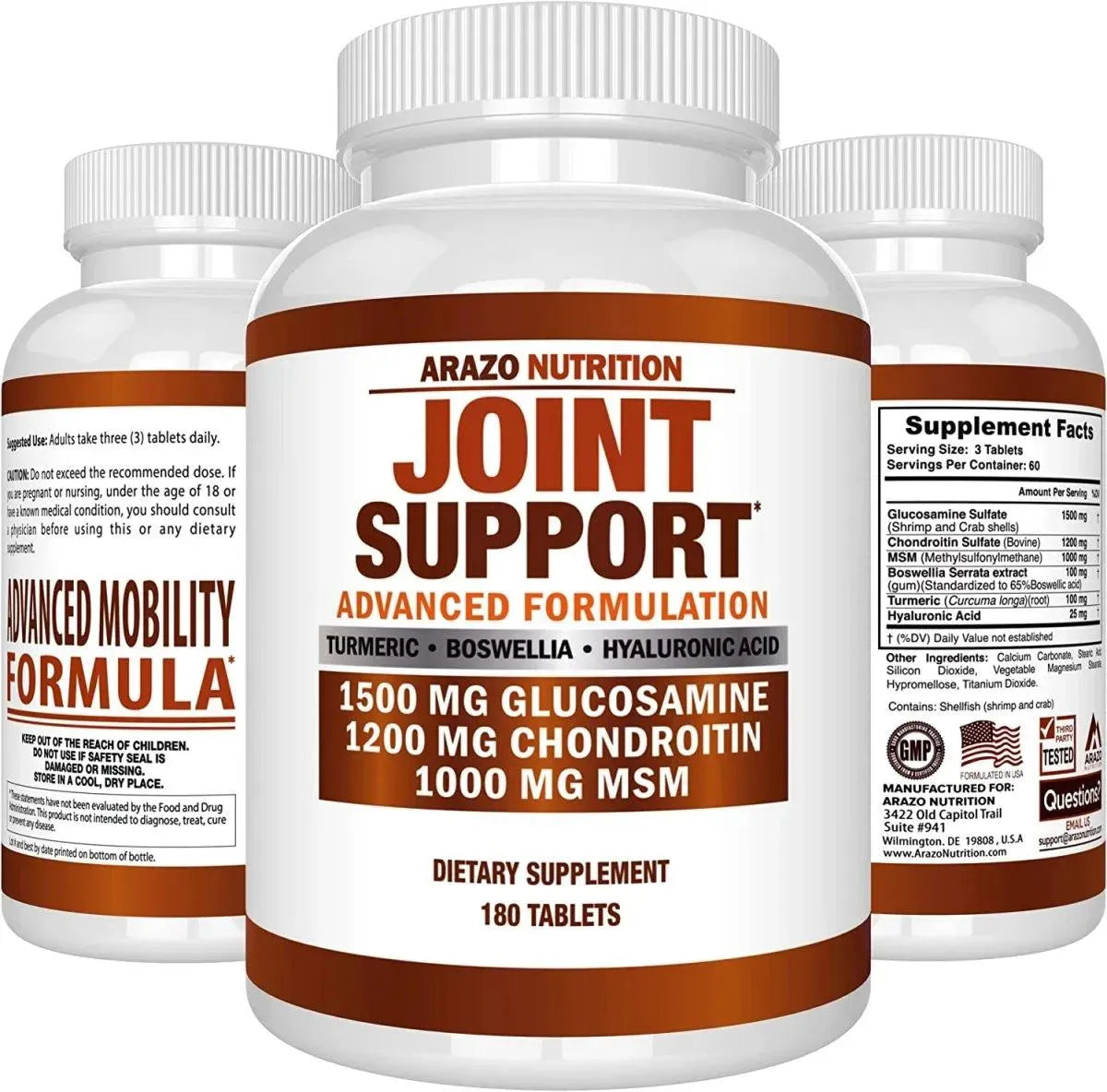 ARAZO NUTRITION - Arazo Nutrition Joint Support Advanced Formulation 180 Tabletas - The Red Vitamin MX - Suplementos Alimenticios - {{ shop.shopifyCountryName }}