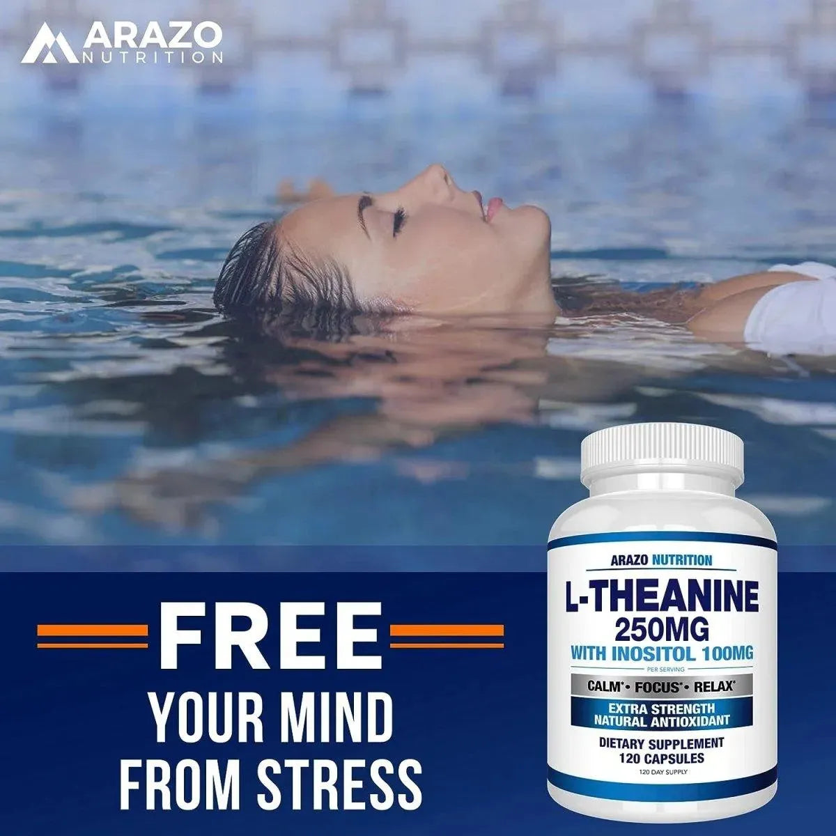 ARAZO NUTRITION - Arazo Nutrition L-Theanine 250Mg. 120 Capsulas - The Red Vitamin MX - Suplementos Alimenticios - {{ shop.shopifyCountryName }}