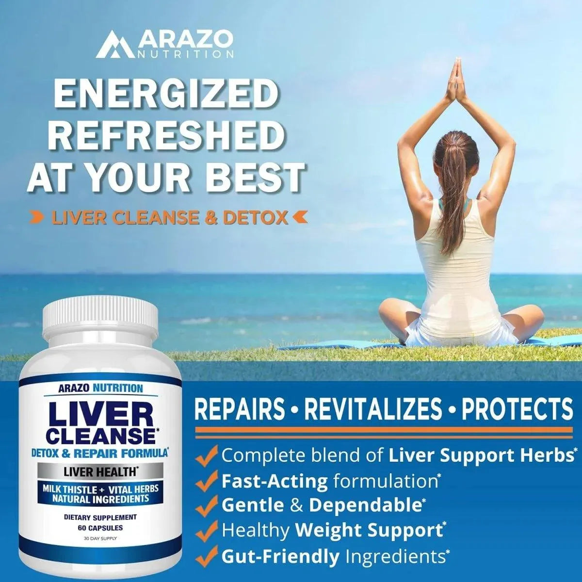 ARAZO NUTRITION - Arazo Nutrition Liver Cleanse Detox & Repair Formula 60 Capsulas - The Red Vitamin MX - Suplementos Alimenticios - {{ shop.shopifyCountryName }}