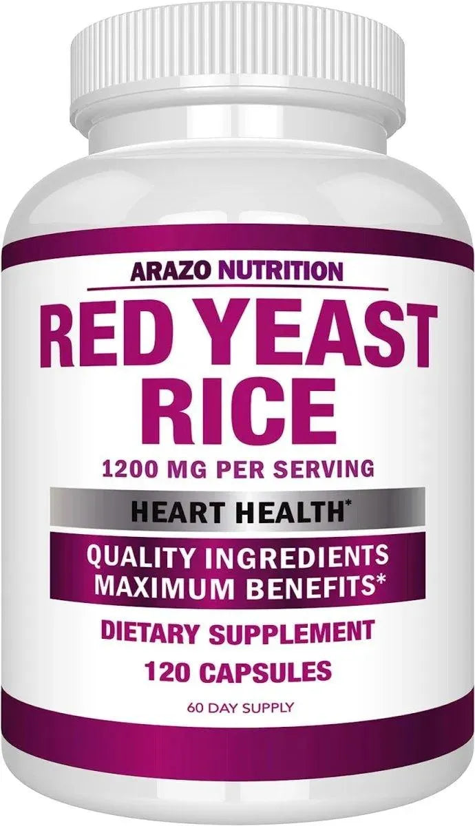 ARAZO NUTRITION - Arazo Nutrition Red Yeast Rice Extract 1200Mg. 120 Capsulas - The Red Vitamin MX - Suplementos Alimenticios - {{ shop.shopifyCountryName }}