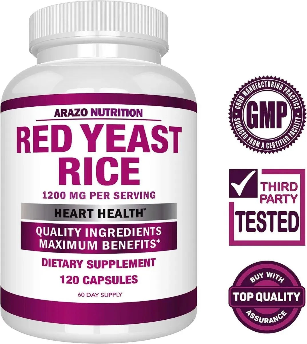 ARAZO NUTRITION - Arazo Nutrition Red Yeast Rice Extract 1200Mg. 120 Capsulas - The Red Vitamin MX - Suplementos Alimenticios - {{ shop.shopifyCountryName }}