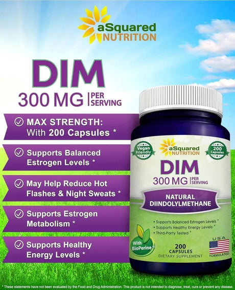 ASQUARED NUTRITION - aSquared Nutrition DIM 300Mg. 200 Capsulas - The Red Vitamin MX - Suplementos Alimenticios - {{ shop.shopifyCountryName }}