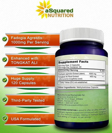 ASQUARED NUTRITION - aSquared Nutrition Fadogia Agrestis 1000Mg. & Tongkat Ali 120 Capsulas - The Red Vitamin MX - Suplementos Alimenticios - {{ shop.shopifyCountryName }}