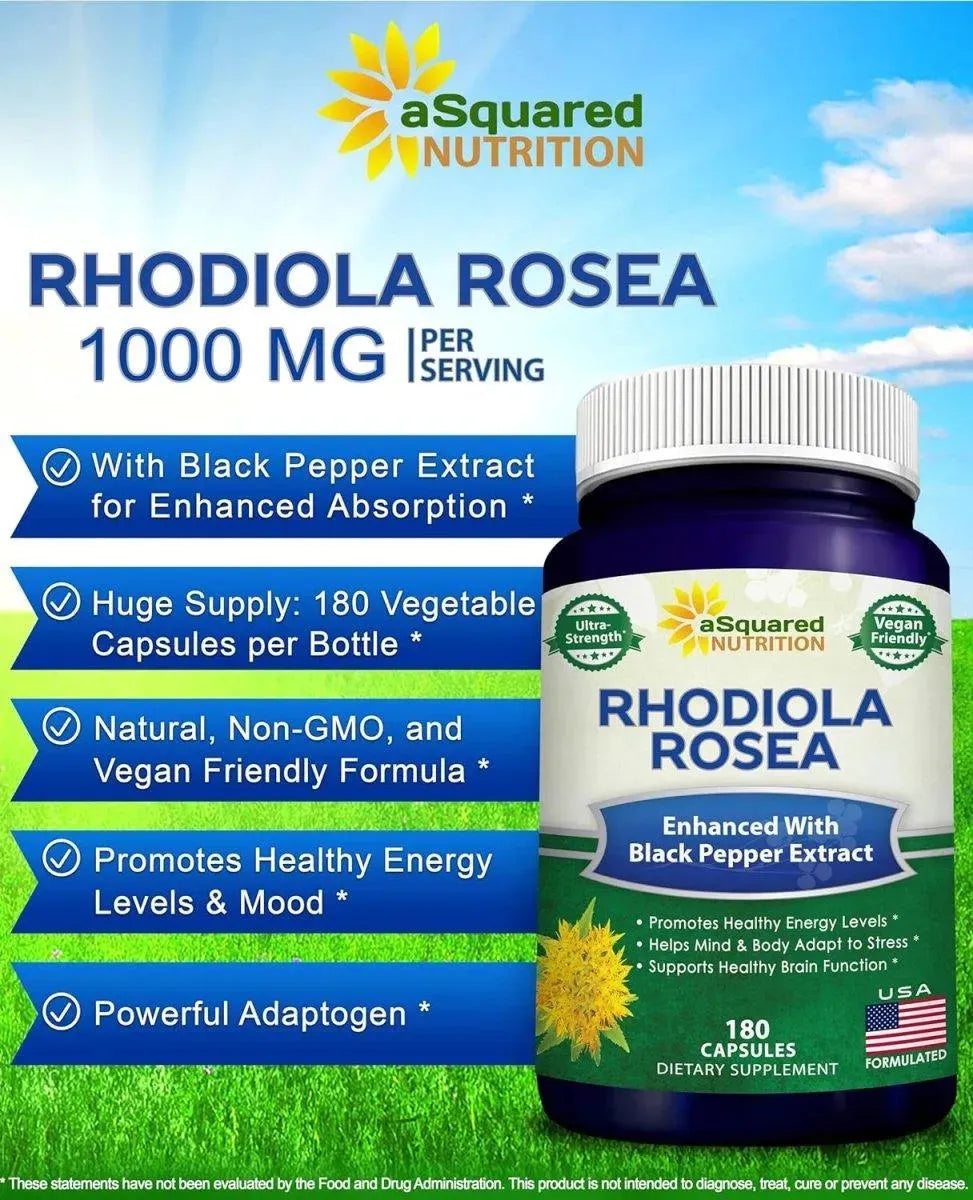 ASQUARED NUTRITION - aSquared Nutrition Rhodiola Rosea with Black Pepper 180 Capsulas - The Red Vitamin MX - Suplementos Alimenticios - {{ shop.shopifyCountryName }}