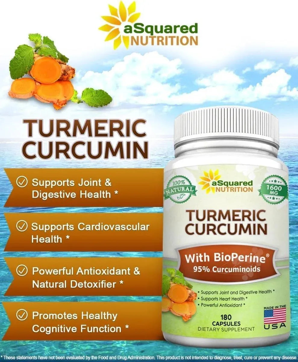 ASQUARED NUTRITION - aSquared Nutrition Turmeric Curcumin 1600Mg. 180 Capsulas - The Red Vitamin MX - Suplementos Alimenticios - {{ shop.shopifyCountryName }}