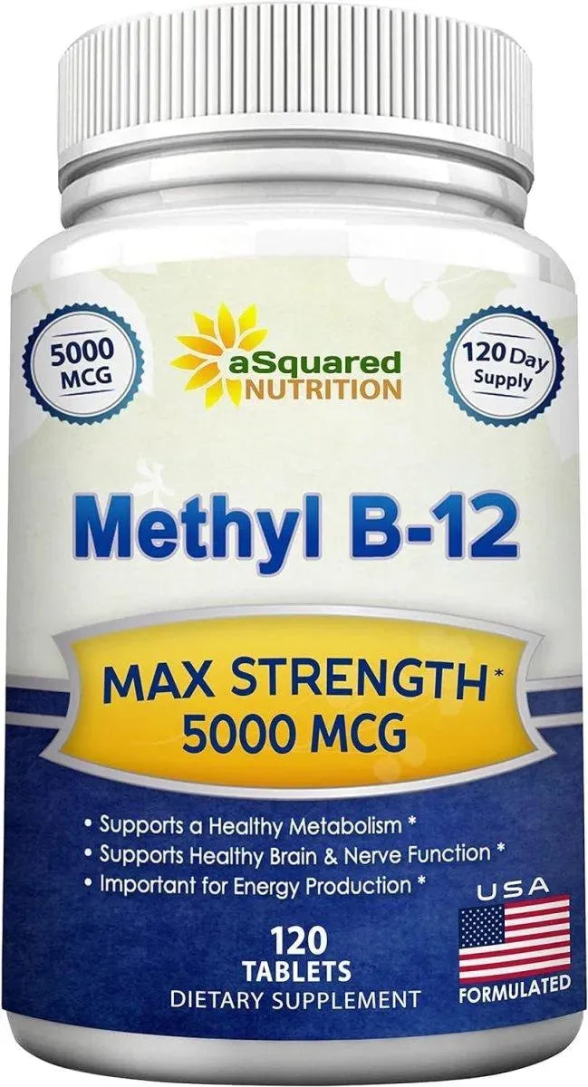 ASQUARED NUTRITION - aSquared Nutrition Vitamin B12 5000mcg 120 Tabletas - The Red Vitamin MX - Suplementos Alimenticios - {{ shop.shopifyCountryName }}