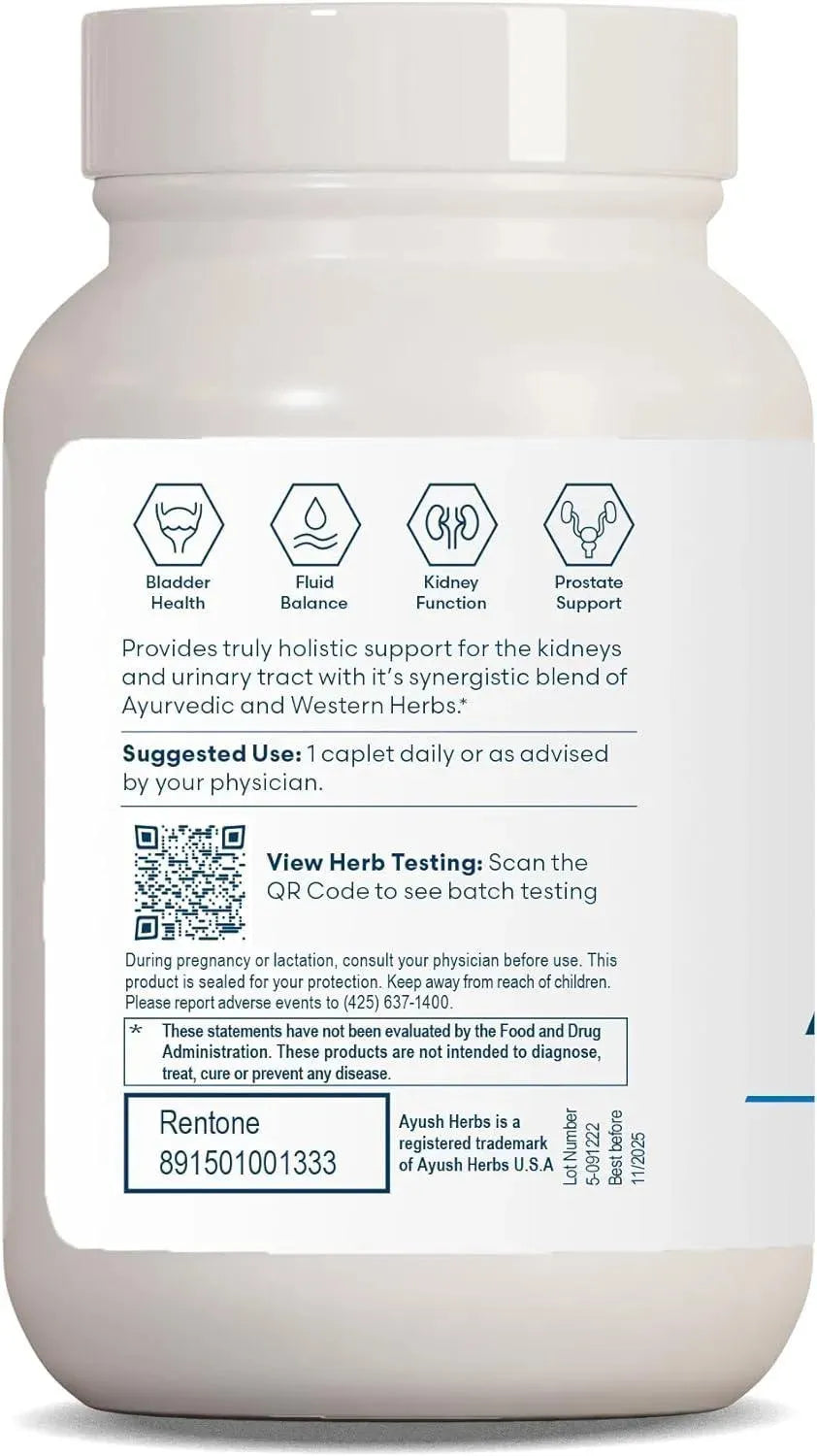 AYUSH - Ayush Herbs Rentone Ayurvedic Urinary Tract and Kidney-Support 90 Tabletas - The Red Vitamin MX - Suplementos Alimenticios - {{ shop.shopifyCountryName }}