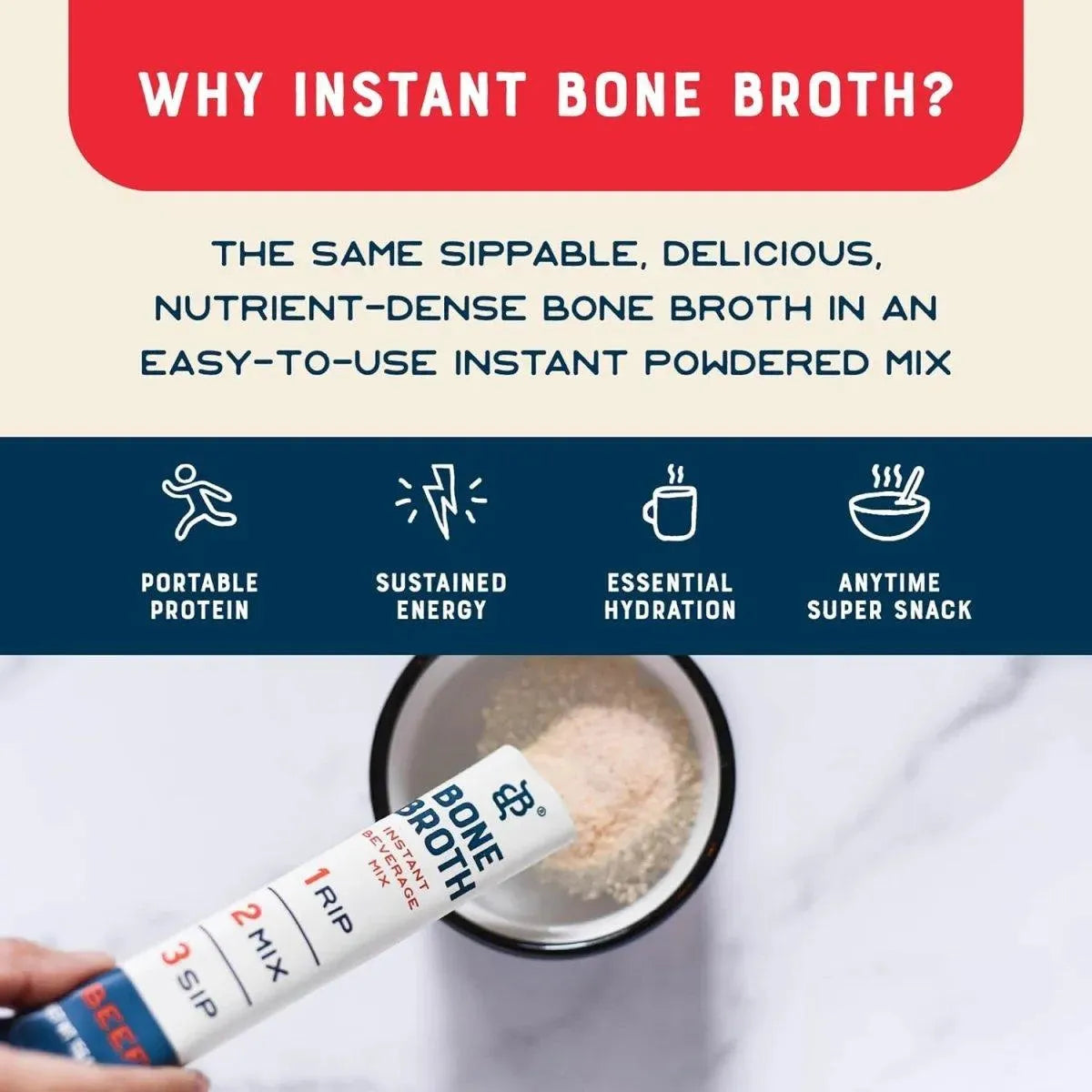 BARE & BONES - Bare Bones Beef Bone Broth Instant Powdered Mix 15Gr. 16 Paquetes - The Red Vitamin MX - Suplementos Alimenticios - {{ shop.shopifyCountryName }}