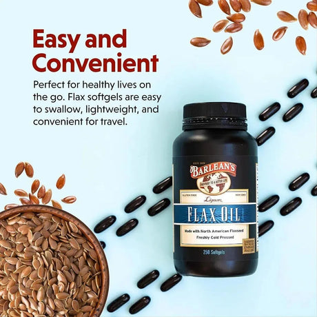 BARLEAN´S - Barlean's Lignan Flaxseed Oil 250 Capsulas Blandas - The Red Vitamin MX - Suplementos Alimenticios - {{ shop.shopifyCountryName }}