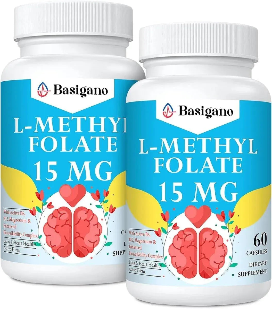 BASIGANO - Basigano 15Mg. L Methylfolate (5-MTHF) 60 Capsulas 2 Pack - The Red Vitamin MX - Suplementos Alimenticios - {{ shop.shopifyCountryName }}
