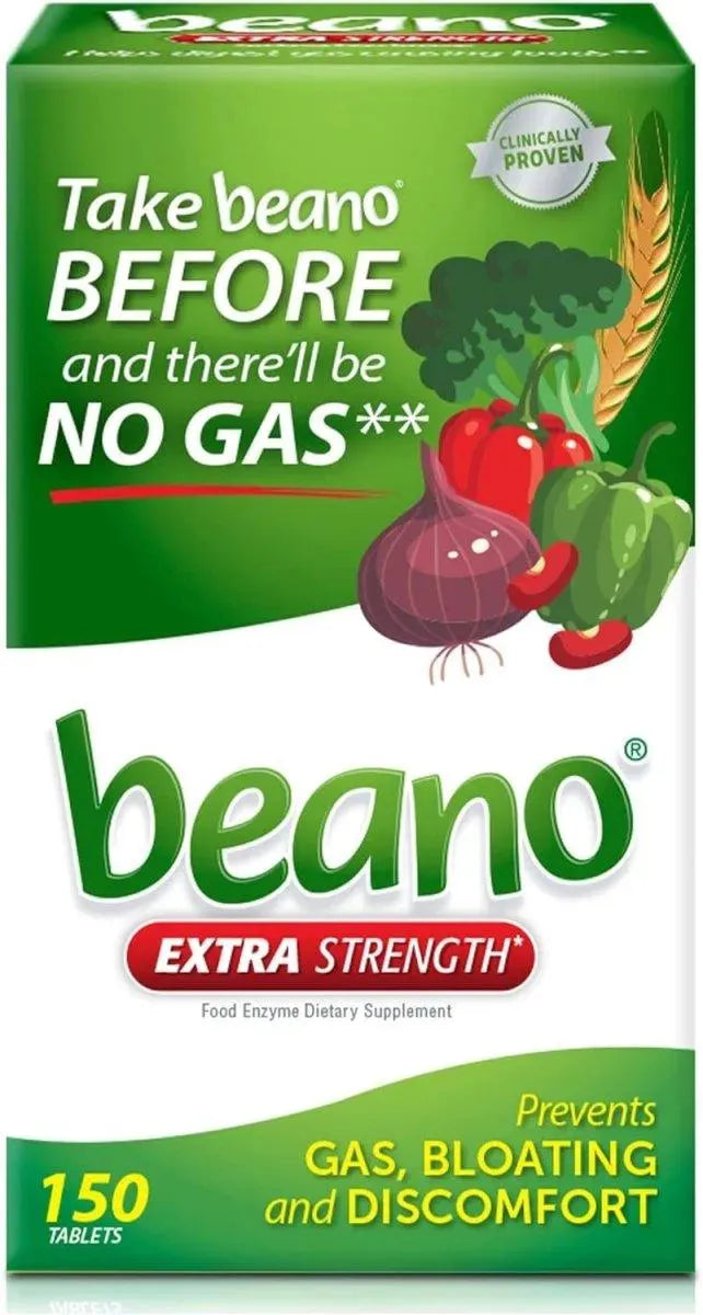 BEANO - Beano Extra Strength Gas Prevention & Digestive Enzyme 150 Tabletas - The Red Vitamin MX - Suplementos Alimenticios - {{ shop.shopifyCountryName }}