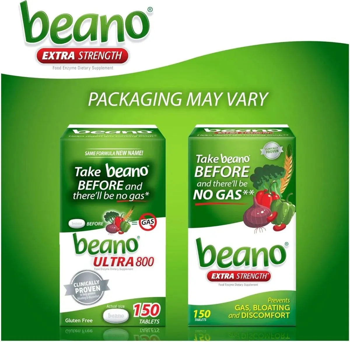 BEANO - Beano Extra Strength Gas Prevention & Digestive Enzyme 150 Tabletas - The Red Vitamin MX - Suplementos Alimenticios - {{ shop.shopifyCountryName }}