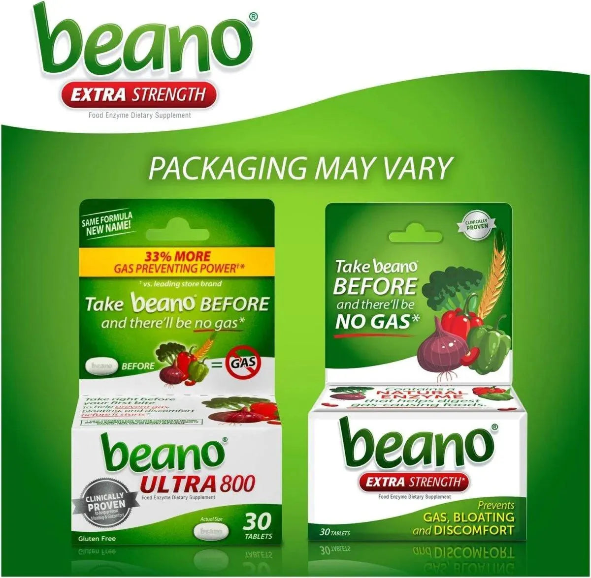 BEANO - Beano Ultra 800 Gas Prevention Food Enzyme 30 Tabletas - The Red Vitamin MX - Suplementos Alimenticios - {{ shop.shopifyCountryName }}