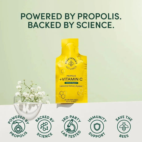 BEEKEEPER´S NATURALS - Beekeeper's Naturals Liposomal Vitamin C + Propolis Gel 8Ml. 12 Paquetes - The Red Vitamin MX - Suplementos Alimenticios - {{ shop.shopifyCountryName }}