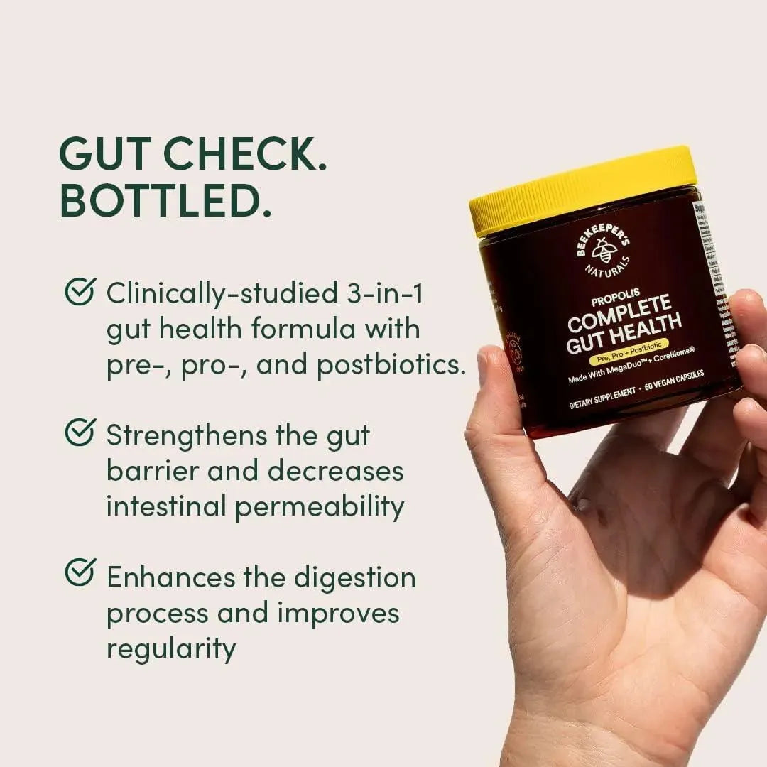 BEEKEEPER´S NATURALS - Beekeeper's Naturals Propolis Complete Gut Health 60 Capsulas - The Red Vitamin MX - Suplementos Alimenticios - {{ shop.shopifyCountryName }}