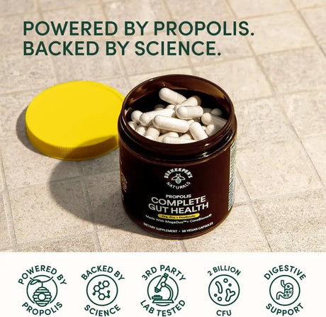 BEEKEEPER´S NATURALS - Beekeeper's Naturals Propolis Complete Gut Health 60 Capsulas - The Red Vitamin MX - Suplementos Alimenticios - {{ shop.shopifyCountryName }}