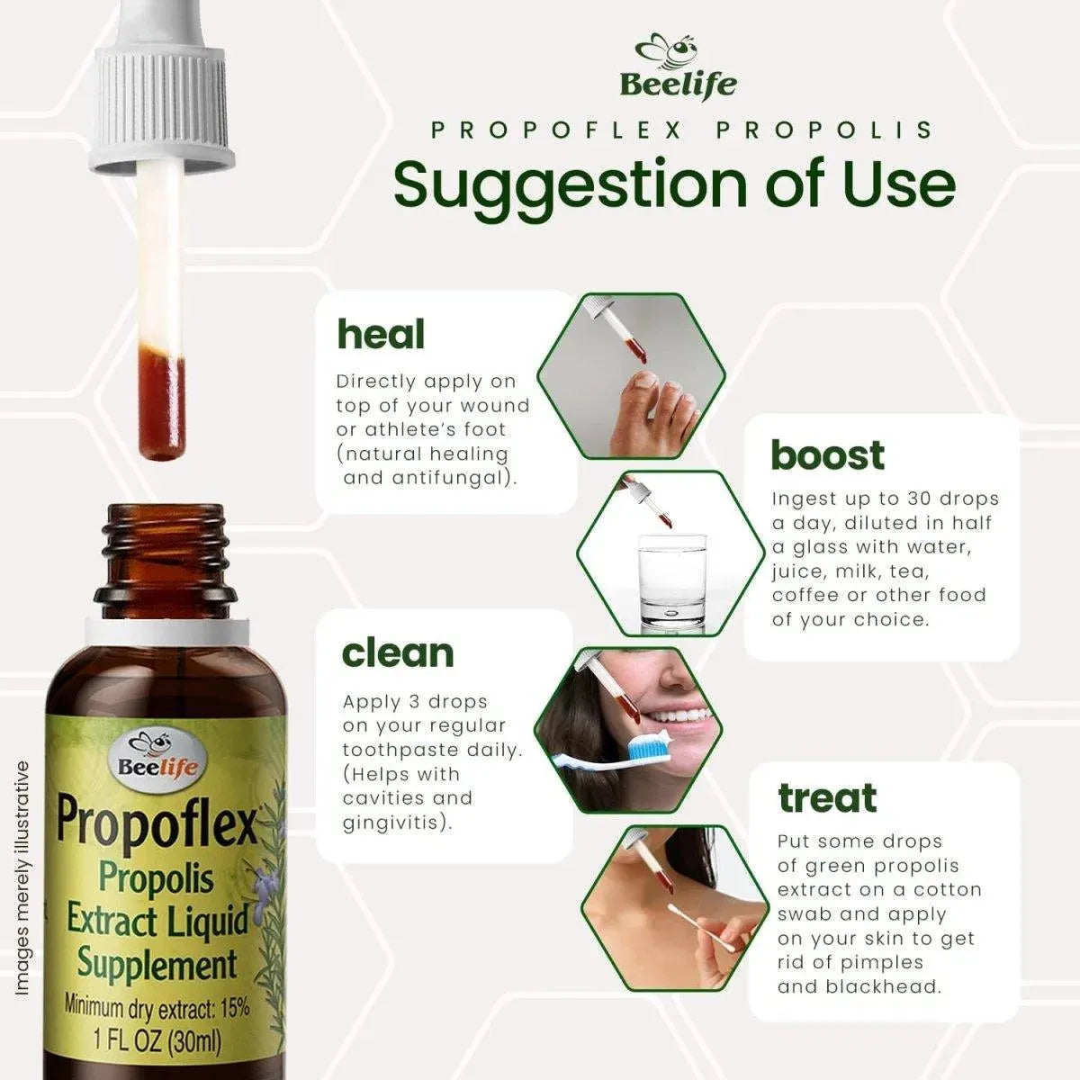 BEELIFE - Beelife Propoflex Green Propolis Extract 15% Extract 30Ml. - The Red Vitamin MX - Suplementos Alimenticios - {{ shop.shopifyCountryName }}