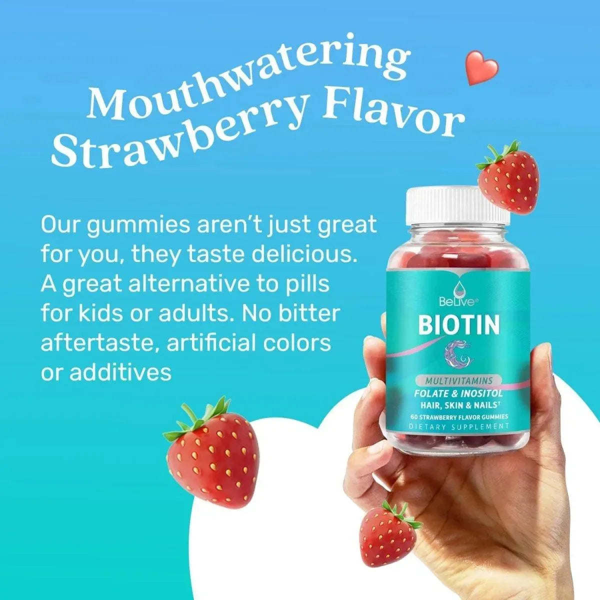 BELIVE - BeLive Biotin Gummies with MultiVitamins 60 Gomitas - The Red Vitamin MX - Suplementos Alimenticios - {{ shop.shopifyCountryName }}