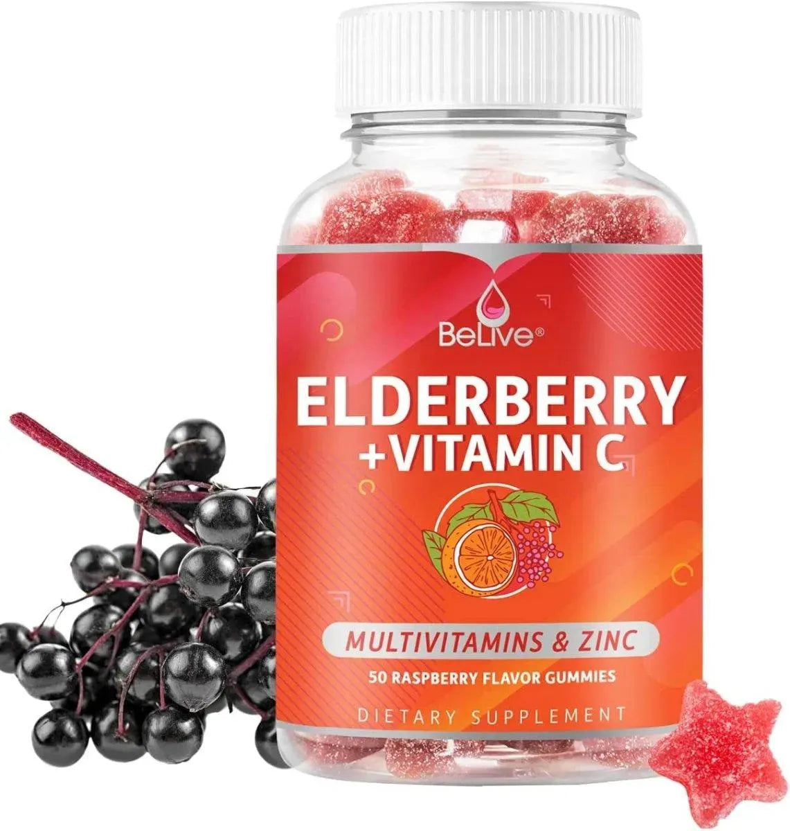 BELIVE - BeLive Elderberry Gummies with Vitamin C 50 Gomitas - The Red Vitamin MX - Suplementos Alimenticios - {{ shop.shopifyCountryName }}