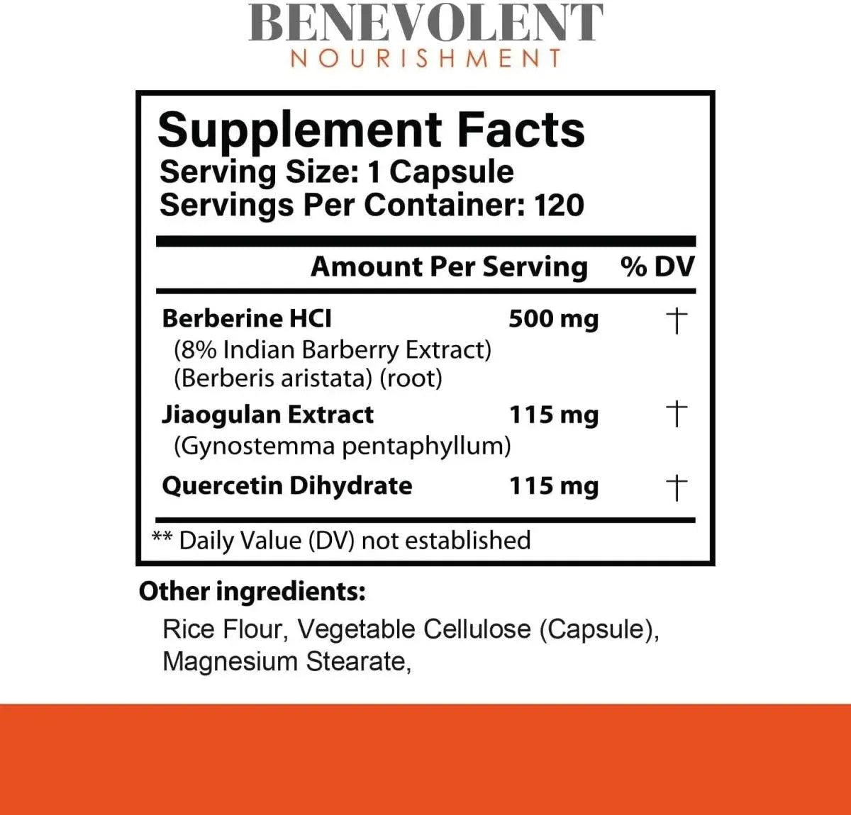 BENEVOLENT NOURISHMENT - Benevolent Nourishment Premium Berberine HCL 730Mg. 120 Capsulas - The Red Vitamin MX - Suplementos Alimenticios - {{ shop.shopifyCountryName }}