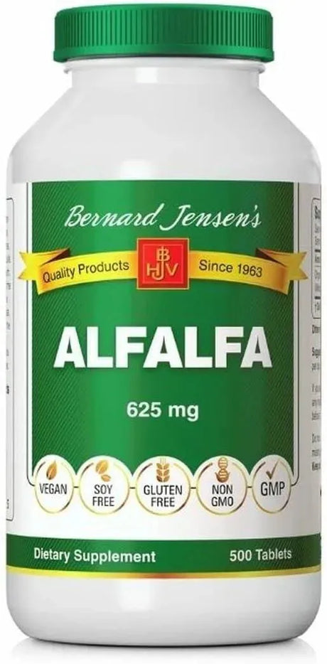 BERNARD JENSEN’S - Bernard Jensen's Alfalfa Leaf 625Mg. 500 Tabletas - The Red Vitamin MX - Suplementos Alimenticios - {{ shop.shopifyCountryName }}