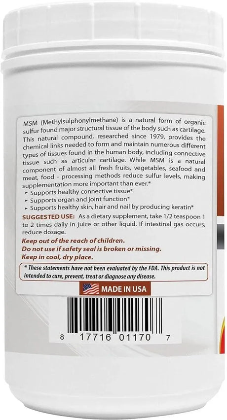 BEST NATURALS - Best Naturals 100% Pure MSM Powder 454Gr. - The Red Vitamin MX - Suplementos Alimenticios - {{ shop.shopifyCountryName }}