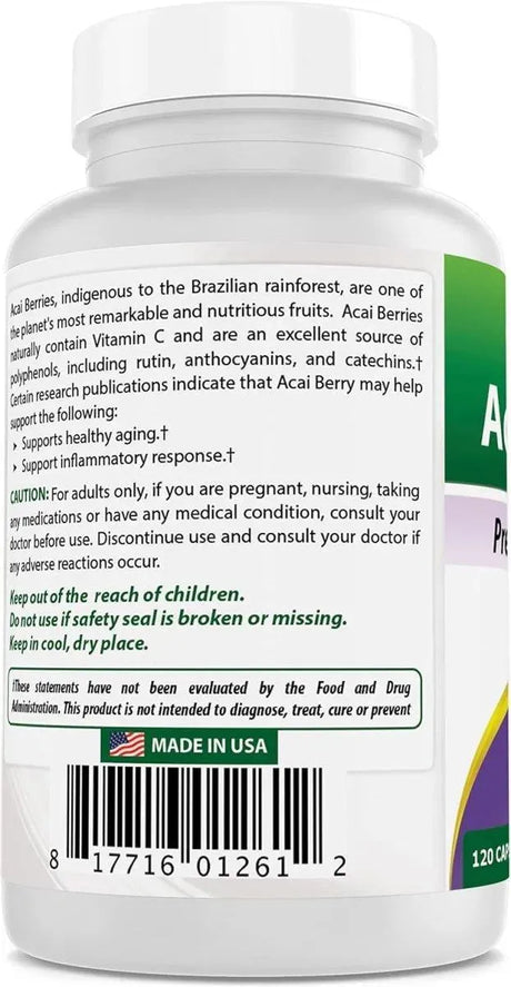 BEST NATURALS - Best Naturals Acai Berry 600Mg. 120 Capsulas - The Red Vitamin MX - Suplementos Alimenticios - {{ shop.shopifyCountryName }}
