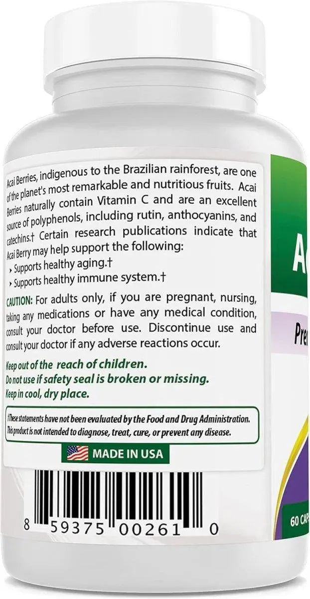 BEST NATURALS - Best Naturals Acai Berry 600Mg. 60 Capsulas 2 Pack - The Red Vitamin MX - Suplementos Alimenticios - {{ shop.shopifyCountryName }}