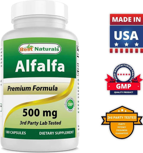 BEST NATURALS - Best Naturals Alfalfa Green Super Food 500Mg. 180 Capsulas 2 Pack - The Red Vitamin MX - Suplementos Alimenticios - {{ shop.shopifyCountryName }}